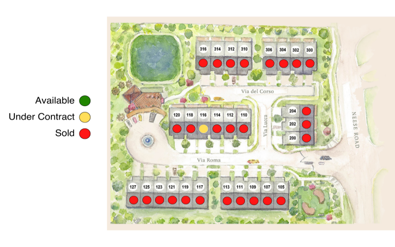 Updated Site Plan Inventory Tuscany Village | Kittle Homes